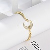 Brass Micro Pave Clear Cubic Zirconia Charm Bracelets LS-BJEW-M050-01G-02-3