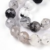 Natural Tourmalinated Quartz Beads Strands G-S345-10mm-30-4