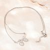 Brass Micro Pave Clear Cubic Zirconia 2 Acorn Pendant Necklaces NJEW-K311-02P-1