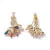 Brass Colorful Cubic Zirconia Pendants KK-E068-VA065-2-1