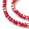 Electroplate Transparent Glass Beads Strands EGLA-K015-01B-3