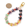Butterfly & Round Glass Beads Strap Pendant Decoration HJEW-JM02030-3