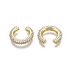 Brass Micro Pave Clear Cubic Zirconia Cuff Earrings EJEW-R114-026G-NF-2