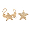 Alloy Starfish Cuff Bangle & Ring Sets for Women SJEW-C005-01G-3