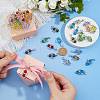 40Pcs 8 Styles Angel Glass & Alloy Pendant Decorations HJEW-FH00076-3