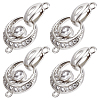 6Pcs Brass Micro Pave Clear Cubic Zirconia Fold Over Clasps KK-BBC0028-91-1