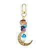 Alloy Hollow Moon & Lampwork Mushroom Pendant Decorations HJEW-JM01612-03-1