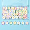 70Pcs 7 Colors Plumeria Flower Opaque Resin Cabochons CRES-FS0001-32-6