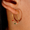 Colorful Original Design Brass Glass Seed Beads Hoop Earrings AJ3683-1