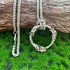 Vintage Alloy Viking Dragon Ring Pendant Necklaces for Men WG083D8-01-1