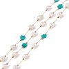 Natural Amazonite Star and Pearl Beaded Chains CHS-I018-01G-03-1
