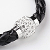 Braided Imitation Leather Cord Bracelets BJEW-L566-01-2