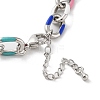 Brass Cable with Enamel Chain Necklaces NJEW-L170-12P-3