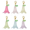 6Pcs 6 Colors Flower Acrylic Pendant Decorations HJEW-JM02581-1