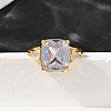 Brass Micro Pave Cubic Zirconia Finger Rings for Women RJEW-F181-11G-8
