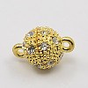 Alloy Rhinestone Magnetic Clasps with Loops RB-H116-3-M-2