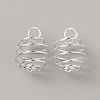 Stainless Steel Spiral Bead Cage Pendants STAS-WH0016-57S-1
