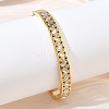 304 Stainless Steel & Rhinestone Hinged Bangles for Women BJEW-Z178-03G-3