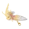 3Pcs 3 Colors Resin & Brass Angel Pendant Decorations HJEW-JM02838-5