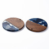 Transparent Resin & Walnut Wood Pendants X-RESI-T035-35C-3