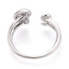 Moon Brass Cuff Ring Settings KK-T076-40P-3