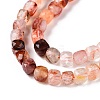 Gradient Color Natural Red Hematoid Quartz/Ferruginous Quartz Beads Strands G-N342-134-3