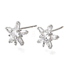 Brass Pave Cubic Zirconia Stud Earring Findings CU-CBAE189-04P-1