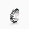 Brass Pave Cubic Zirconia Cuff Open Rings WG57096-01-5