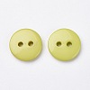 2-Hole Flat Round Resin Sewing Buttons for Costume Design BUTT-E119-18L-15-2