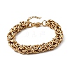304 Stainless Steel Byzantine Chains Bracelets for Women BJEW-P399-01B-G-4