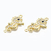 Brass Micro Pave Cubic Zirconia Links Connectors ZIRC-N039-114B-NF-3