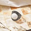 Natural Howlite Adjustable Rings RJEW-I108-03AS-10-2