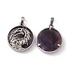 Natural Amethyst Pendants G-H281-05G-2