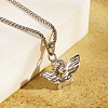 Non-Tarnish Classic Vintage Stainless Steel Baby Angel Pendant Box Chain Necklace for Women's Daily Wear YA0117-2-1