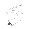 Gemstone Triangle with Flower Pendant Necklace NJEW-P274-01AS-3