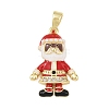 Christmas Brass Micro Pave Cubic Zirconia Pendants KK-H518-02A-G-1