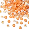 200Pcs Flat Round Acrylic Enamel Beads MACR-FS0001-88-3