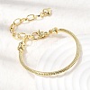 Brass Snake Chain Bracelets for Women BJEW-H639-08G-2