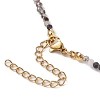 3mm Faceted Round Natural Black Rutilated Quartz Beaded Necklaces for Women NJEW-JN05079-02-5