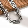 304 Stainless Steel Rectangle Link Chains Bracelets for Men & Women BJEW-D042-36P-2