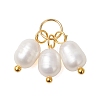 Natural Cultured Freshwater Pearl 3 Rice Charms PALLOY-JF05056-01-3