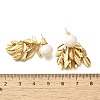 Brass Leaf Stud Earrings LS-EJEW-A121-11G-2