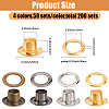 200 Sets 4 Colors Iron Grommet Eyelet Findings SCRA-GF0001-10A-04-2