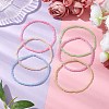 6Pcs 6 Colors Macaron Color Rondelle Glass Seed Beaded Stretch Bracelets BJEW-JB10282-4