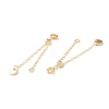 Brass Cable Chain Extenders with Flat Round Charm X-KK-I702-48G-2