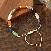 Natural Mixed Gemstone Braided Bead Bracelets for Women Men RS4923-3