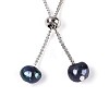 Adjustable Natural Pearl with Brass Chain Slider Bracelets for Women Girl BJEW-T022-16B-4