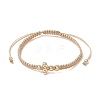 Brass Beaded Braided Bead Bracelets BJEW-JB12817-01-2