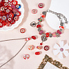 90Pcs 15 Styles Red Series Transparent Resin European Beads RPDL-SP0001-06-3