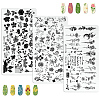 3Pcs 3 Styles Stainless Steel Nail Stamping Plates MRMJ-CP0001-52C-7